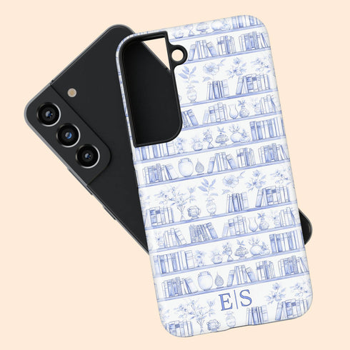 Custom Initials Toile Bookshelf Floral Galaxy Case